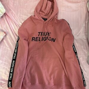 True Religion Pink Hoodie with Logo Tag